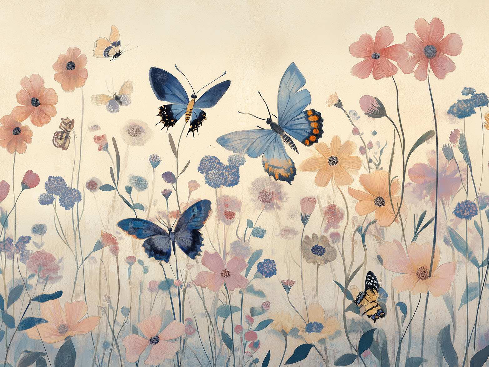 Poster - Butterfly and Floral Art