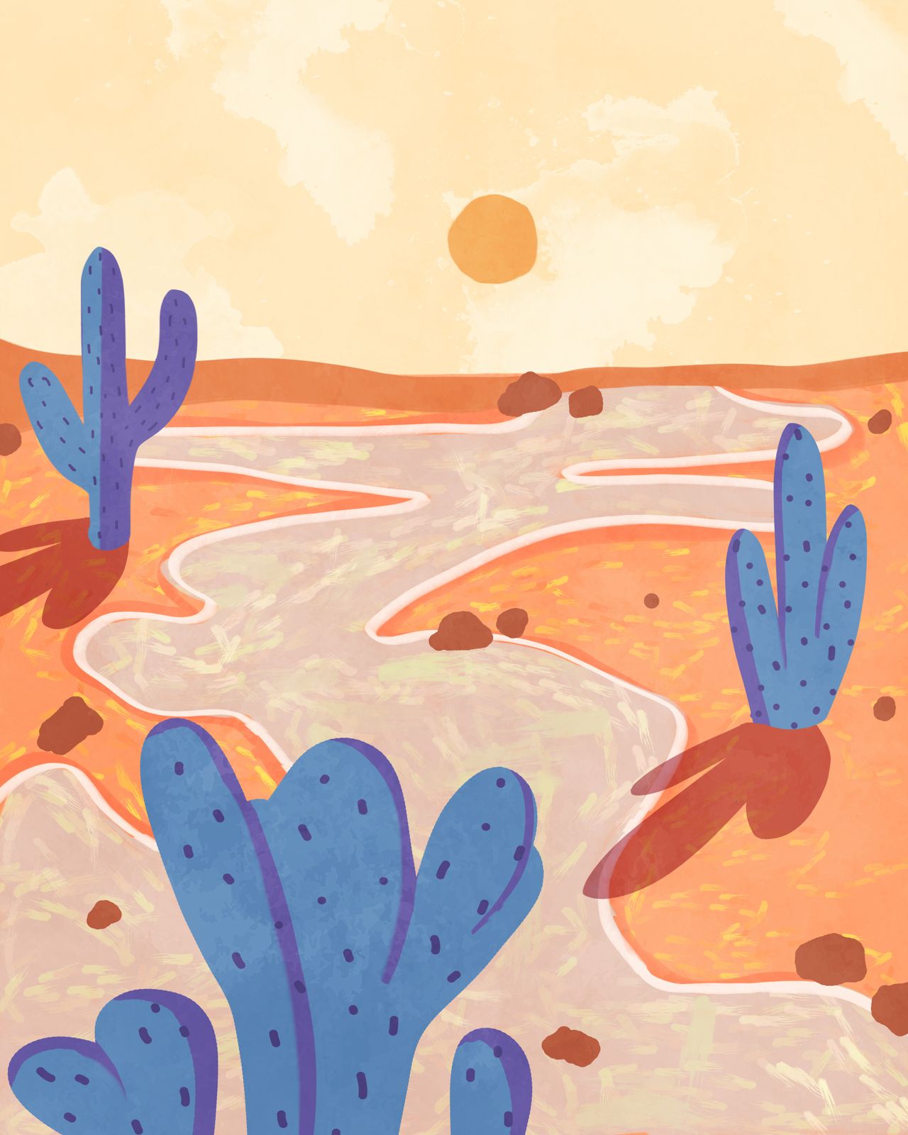 Poster - Desert Cactus Landscape