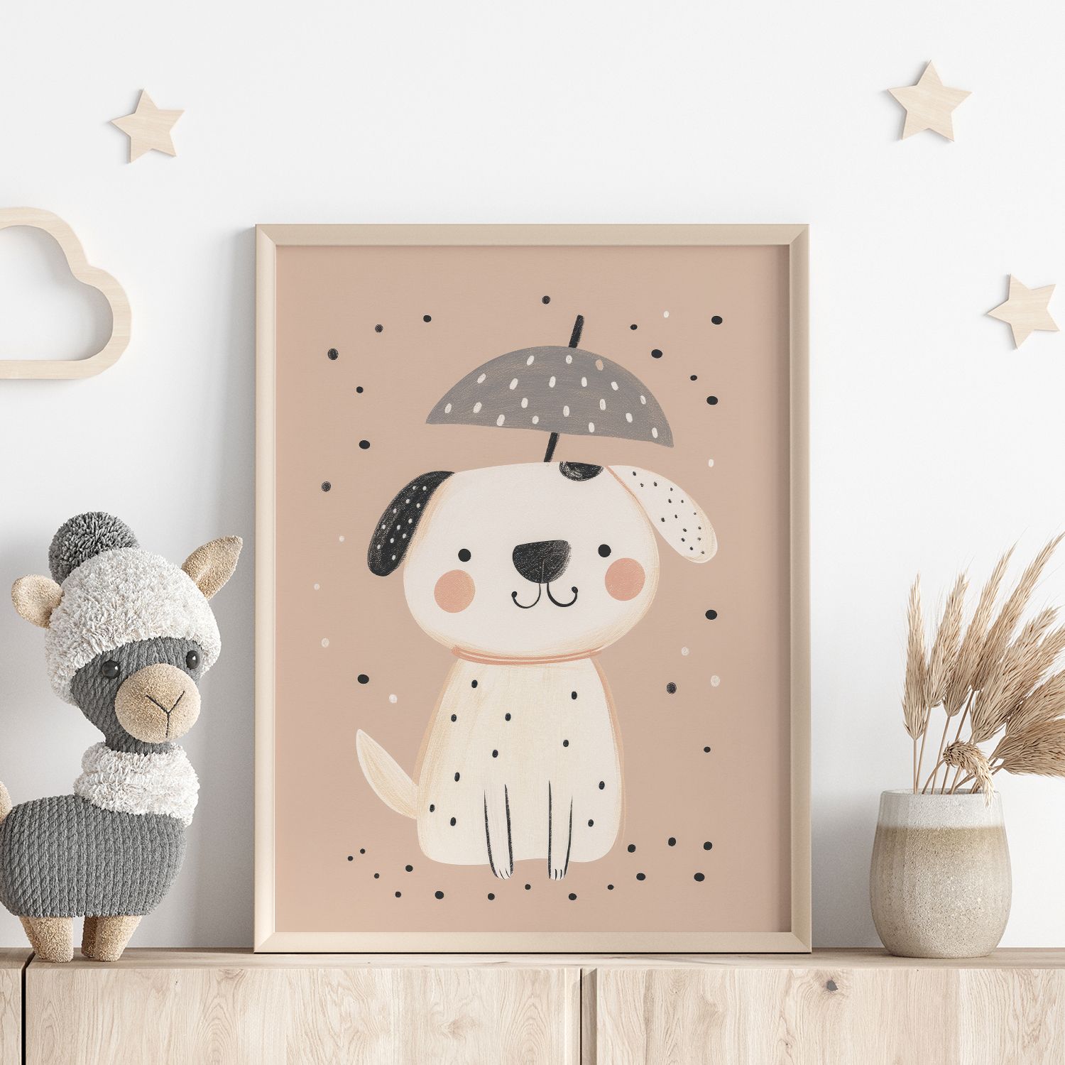 Poster - Cute Dog with Umbrella