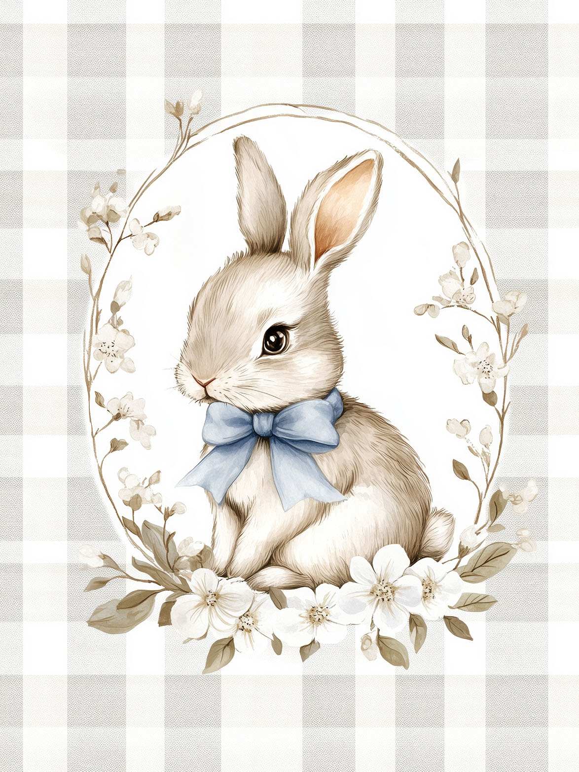 Poster - Bunny with Blue Bow