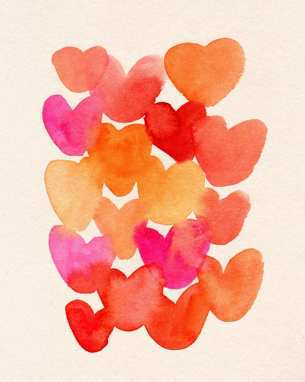 Poster - Watercolor Hearts