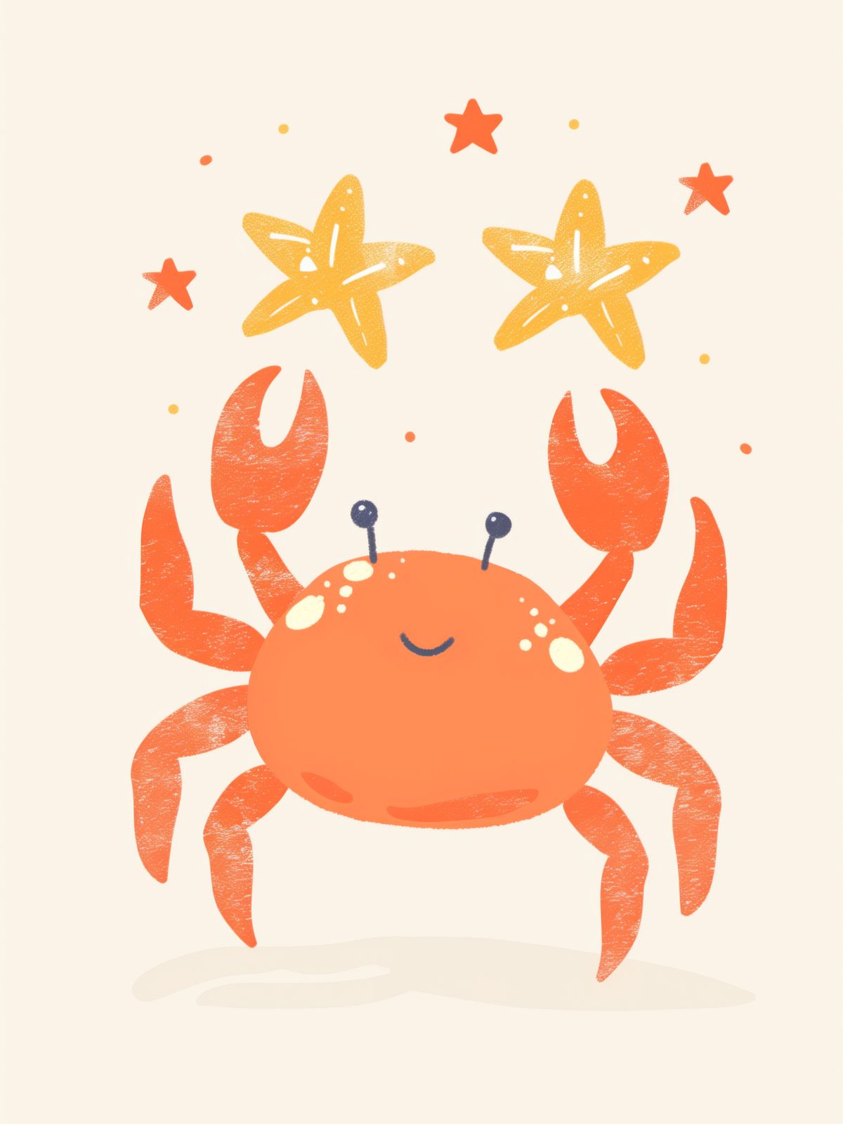 Poster - Smiling Crab with Stars
