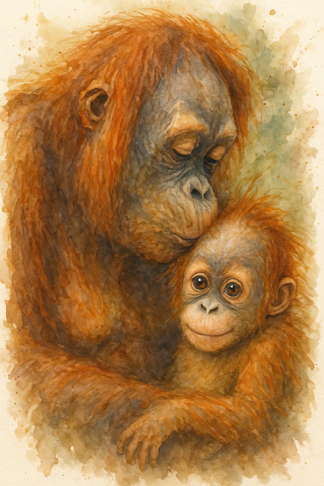 Poster - Orangutan Family