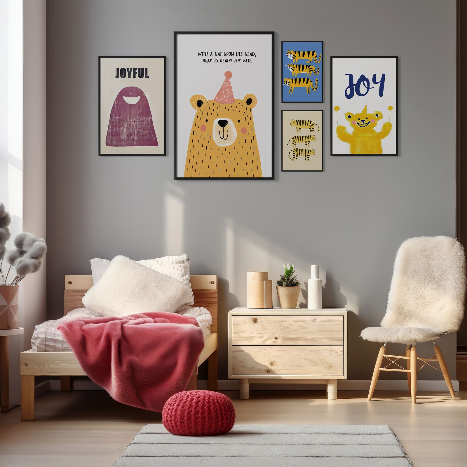 Poster - Joyful Bear and Friends / Set of 5