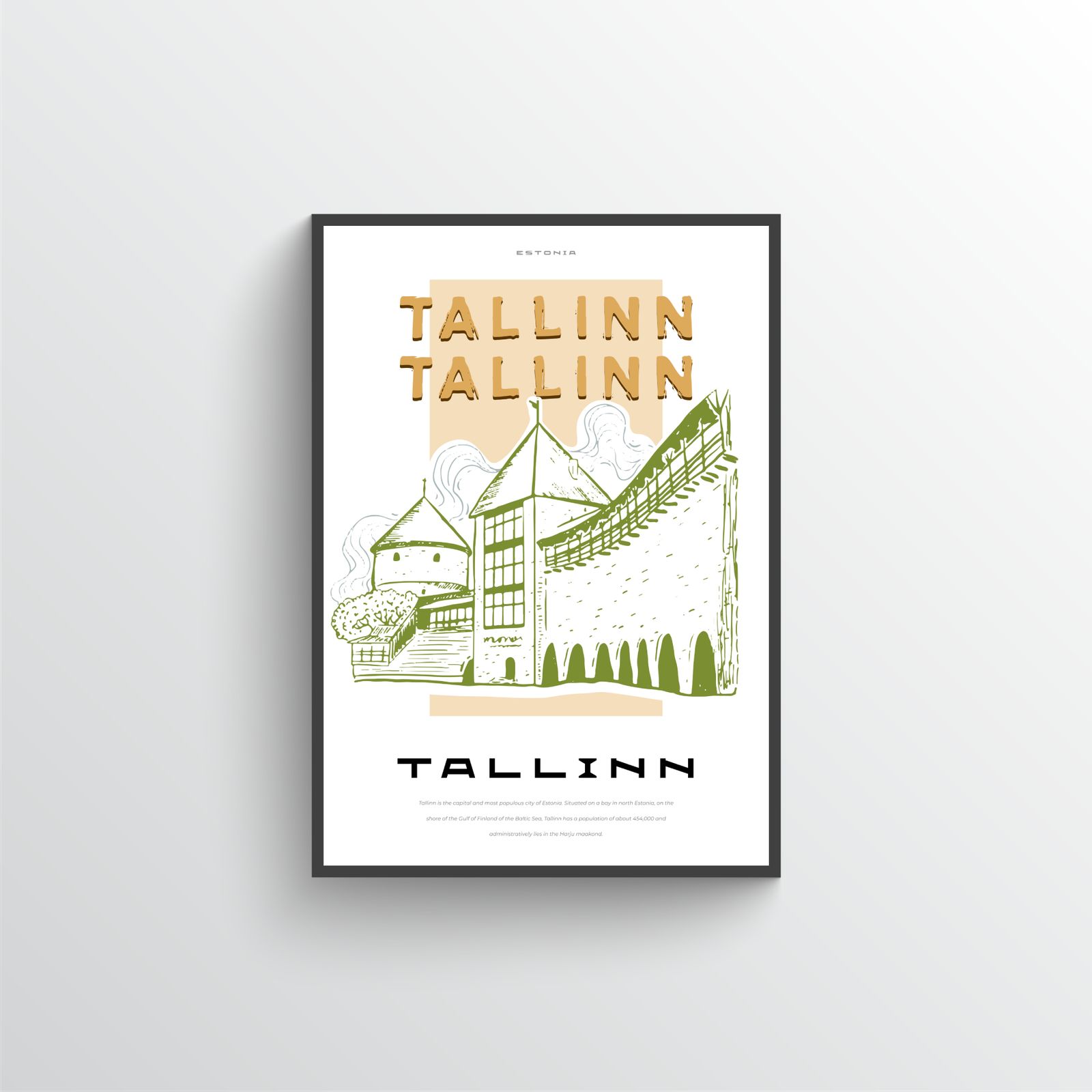 Tallinn Cityscape Poster