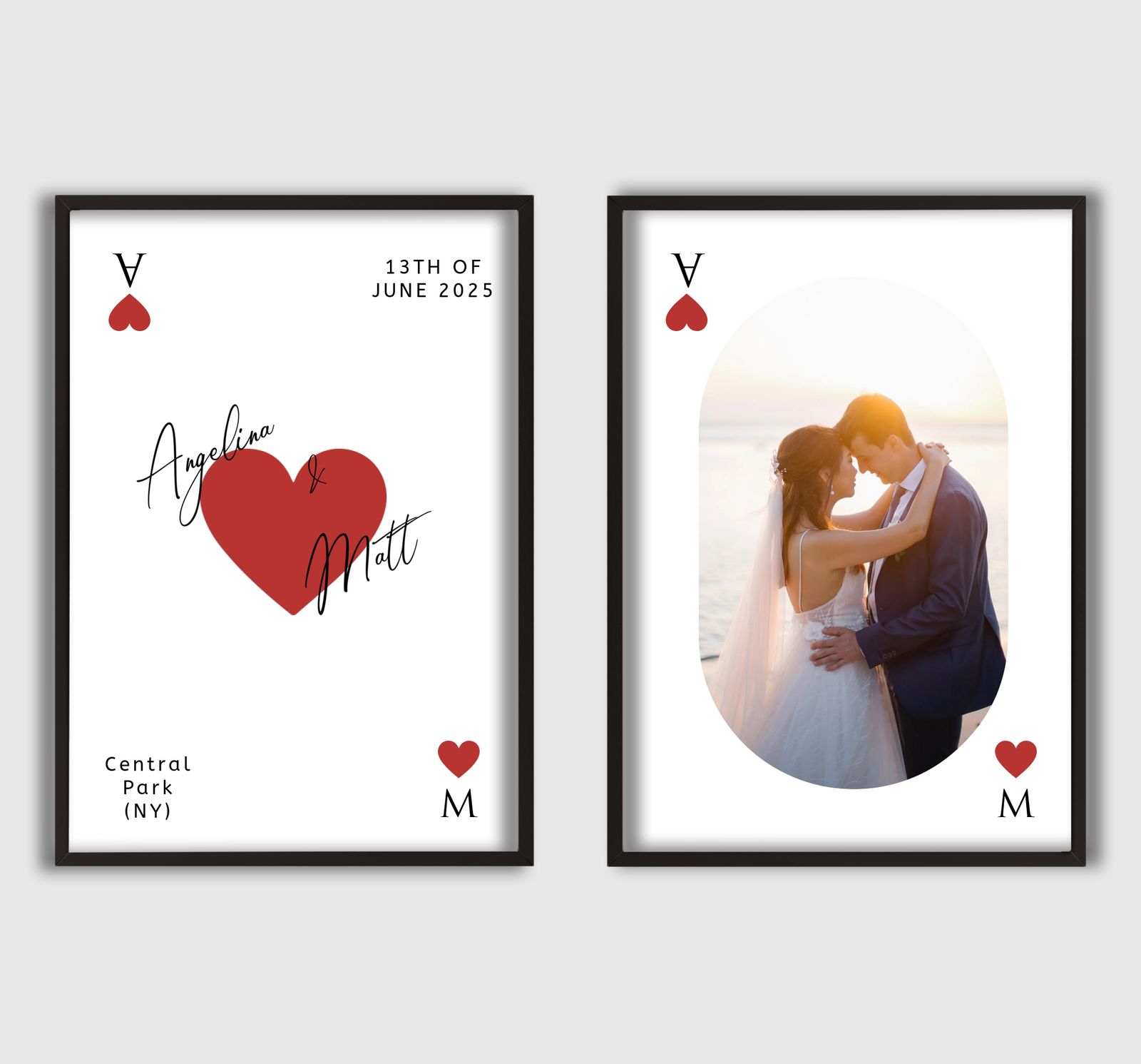 Personalised Poster - Playing Card Couple - Set of 2