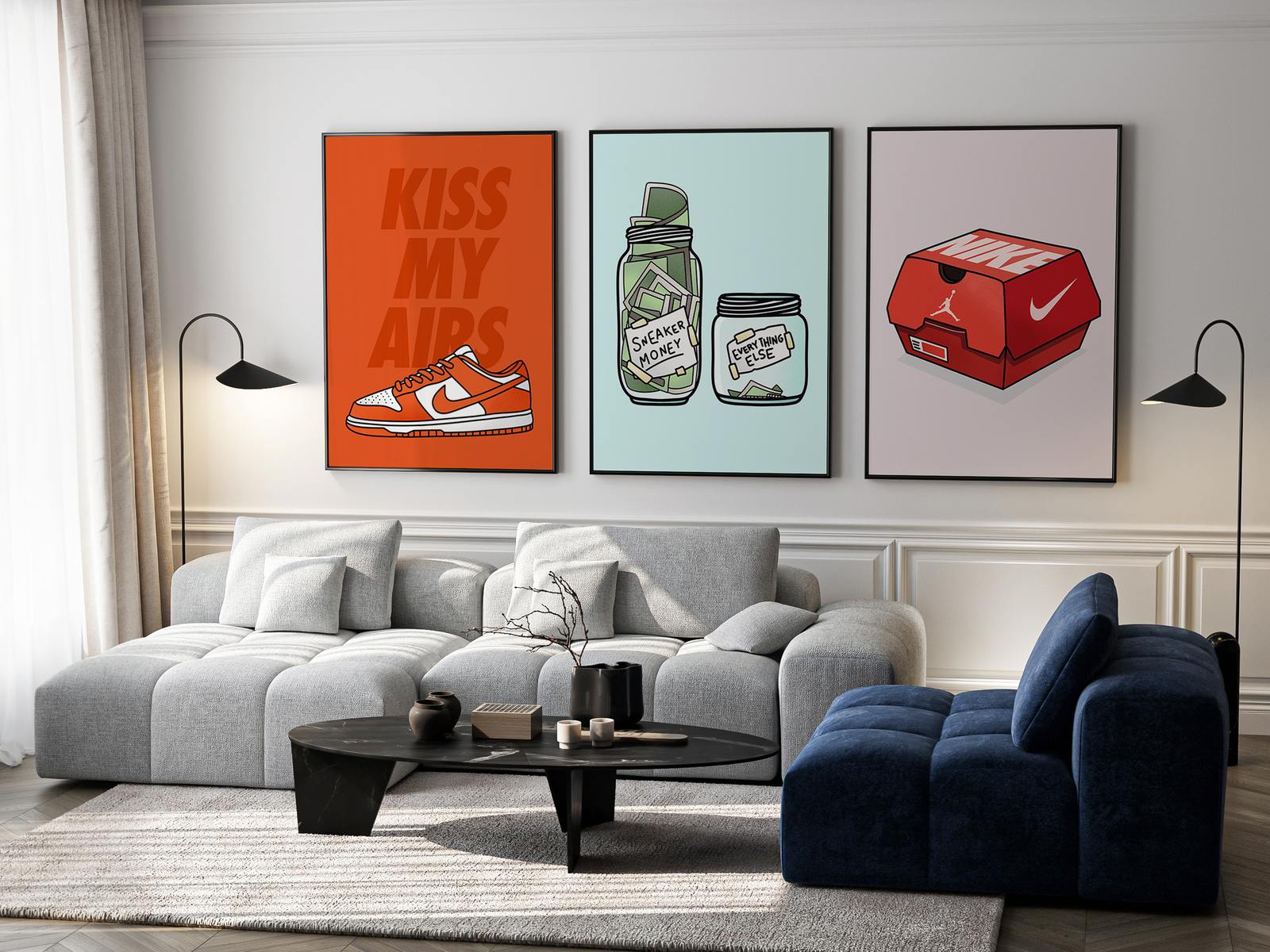 Poster - Sneaker Money Art / Set of 3