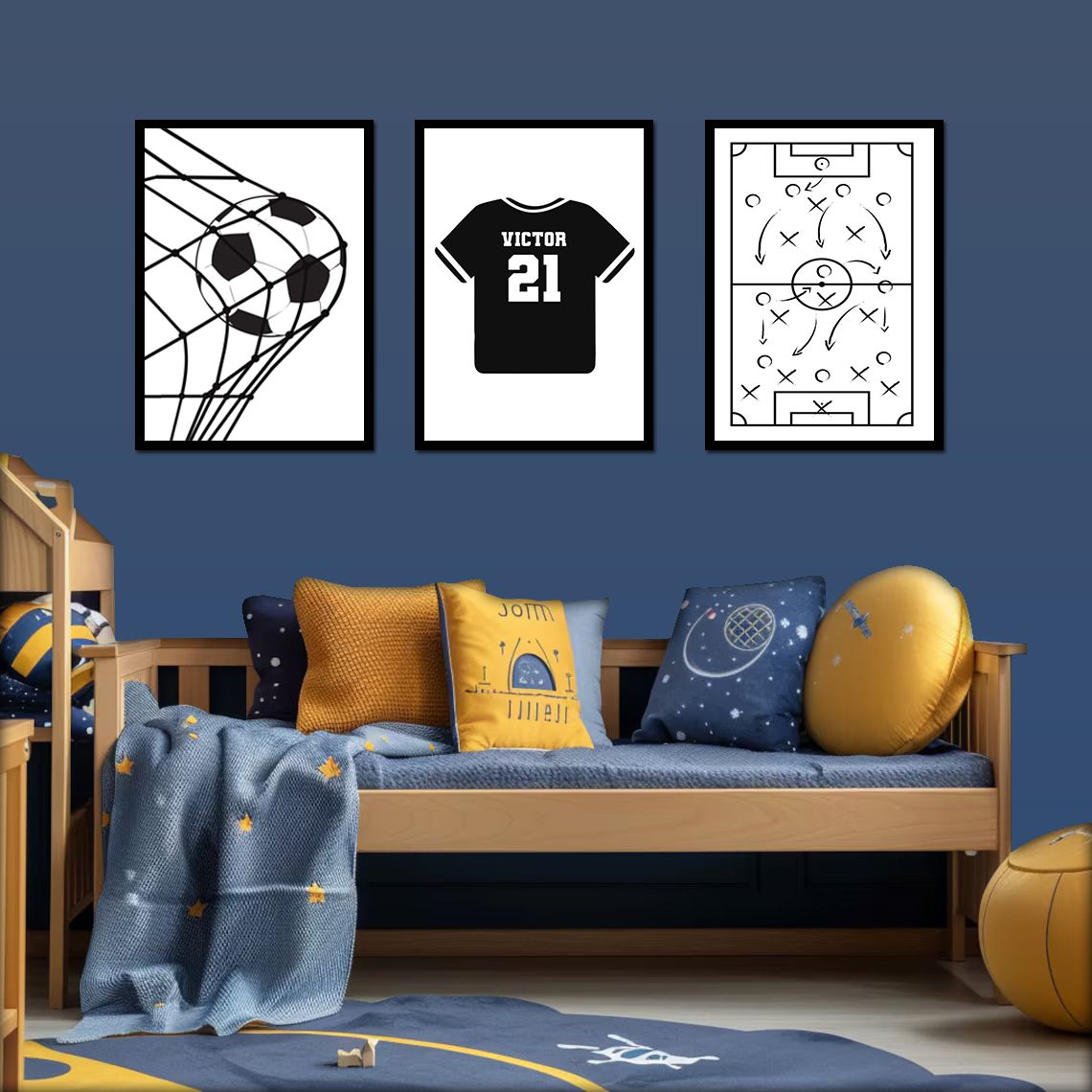 Personalised Poster - Football Design / Set of 3