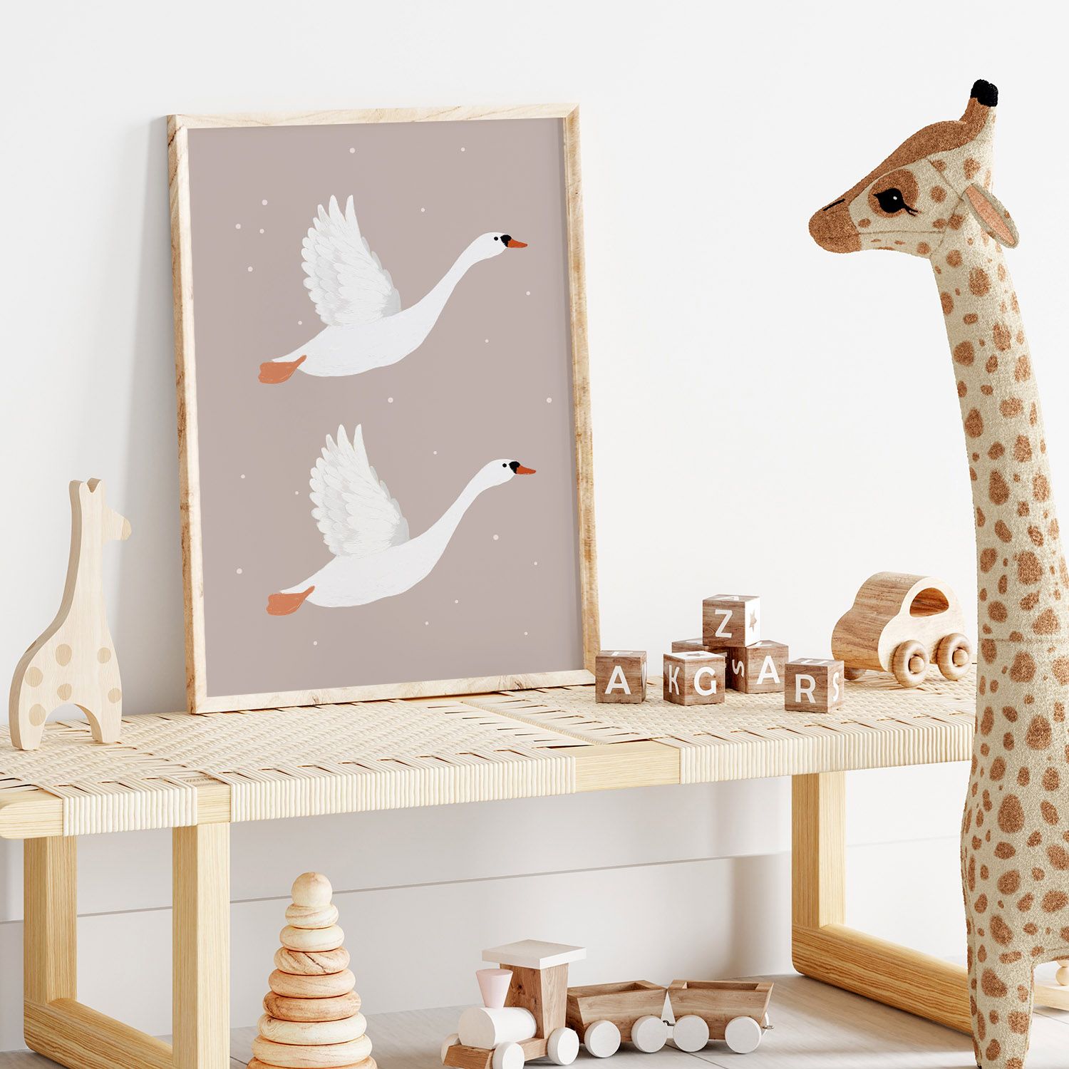Poster - Flying Swans