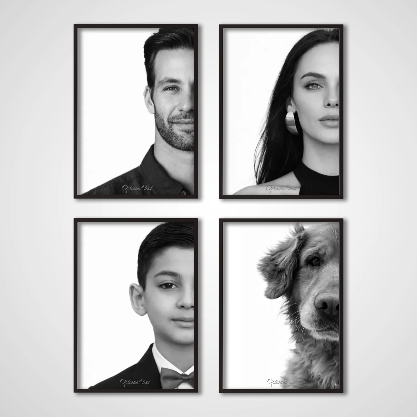 Personalised Poster - Minimalist Family Portrait - Set of 4 - AI Poster