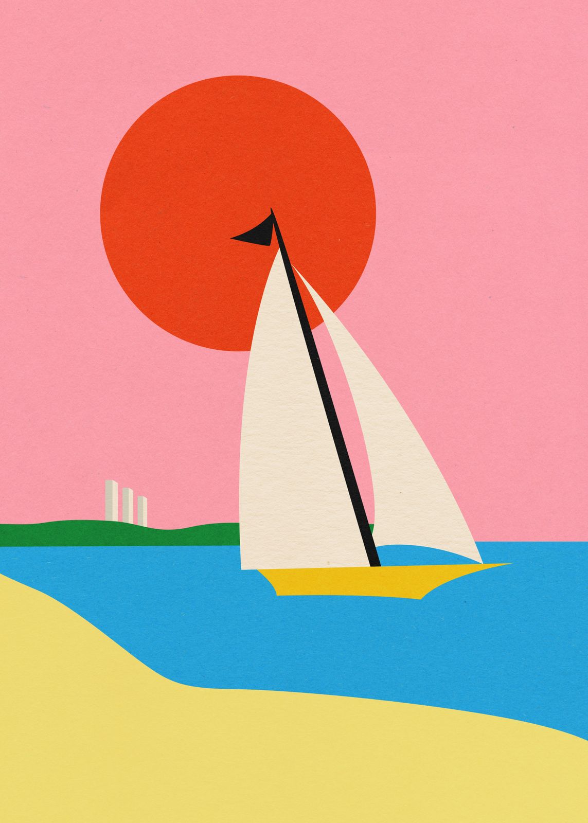 Poster - Sailboat with Sun