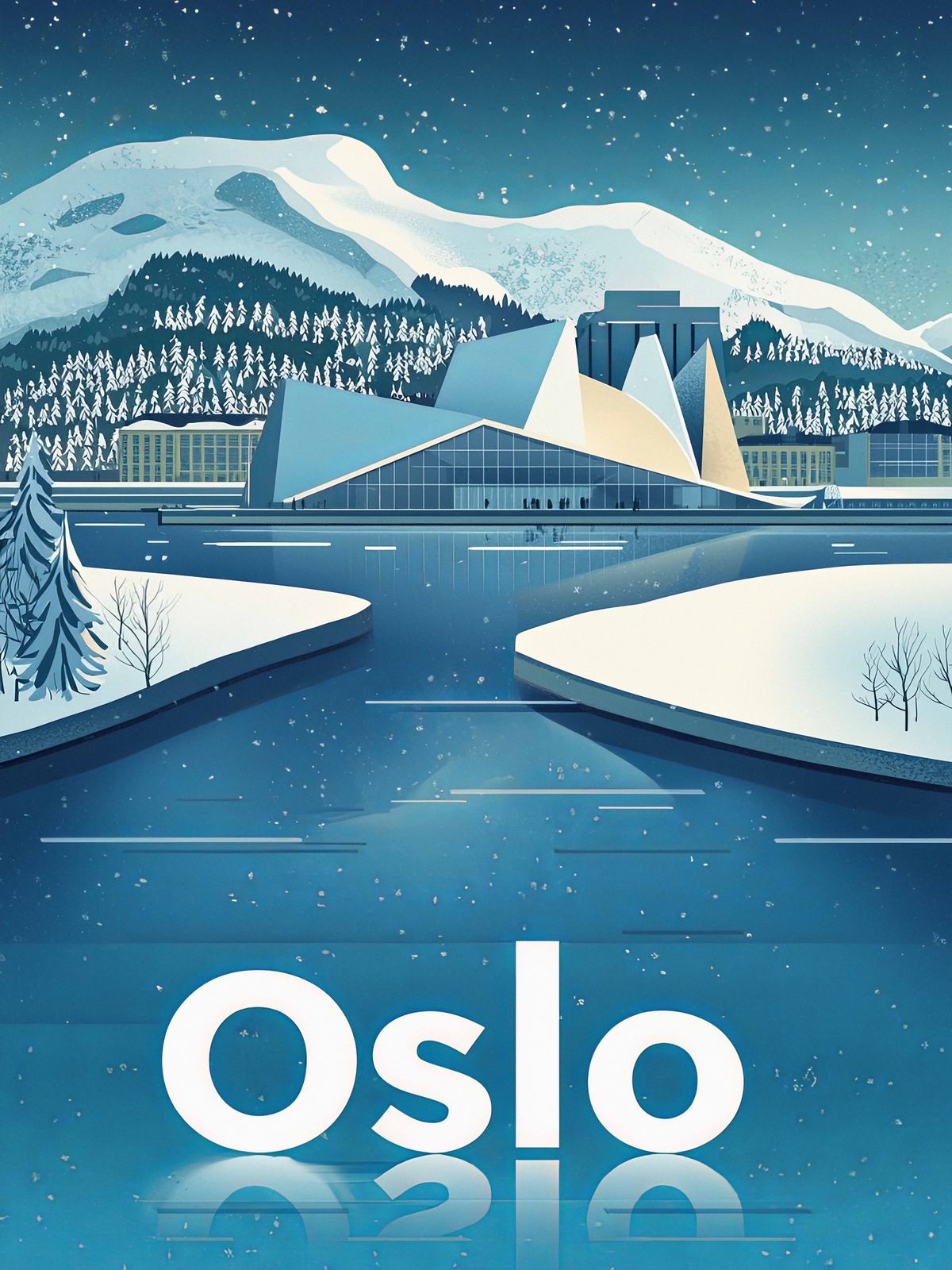 Poster - Oslo Winter Scene