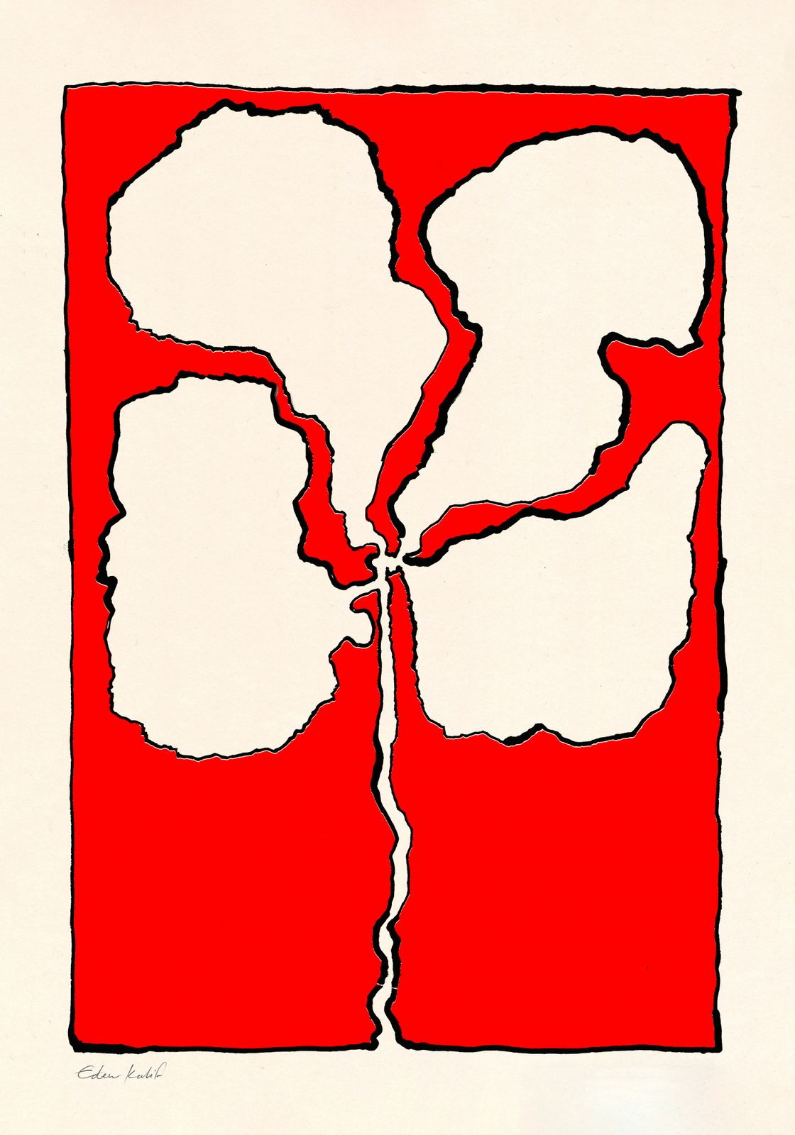 Poster - Abstract Red Flower
