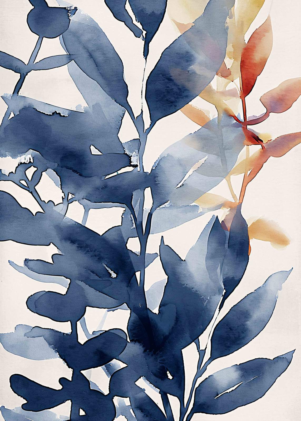 Poster - Blue Leaves