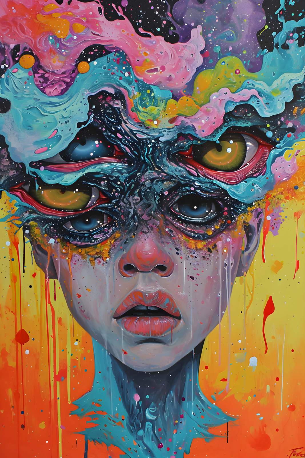 Poster - Abstract Art Face