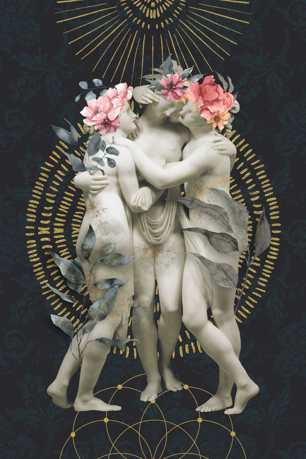Poster - Floral Embrace Art