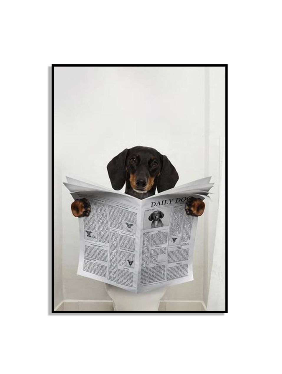 Dog Reading Newspaper Poster