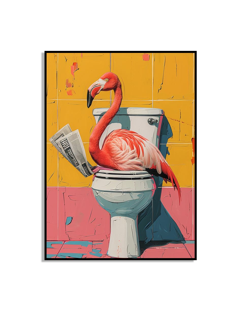 Flamingo Bathroom Humor Poster