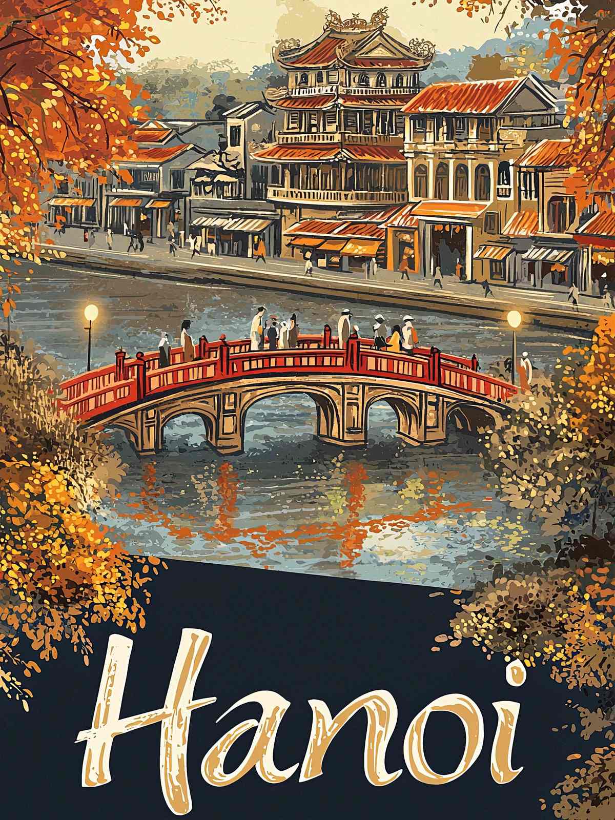 Poster - Hanoi Autumn Bridge