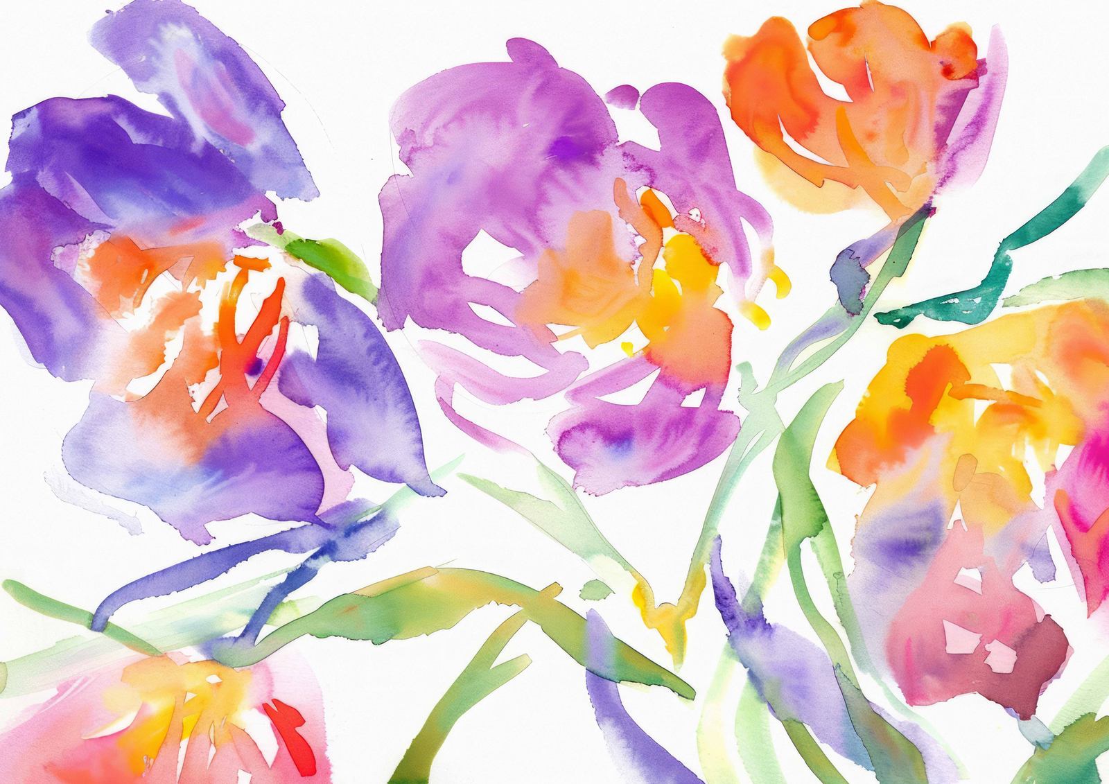 Poster - Vibrant Floral Watercolor