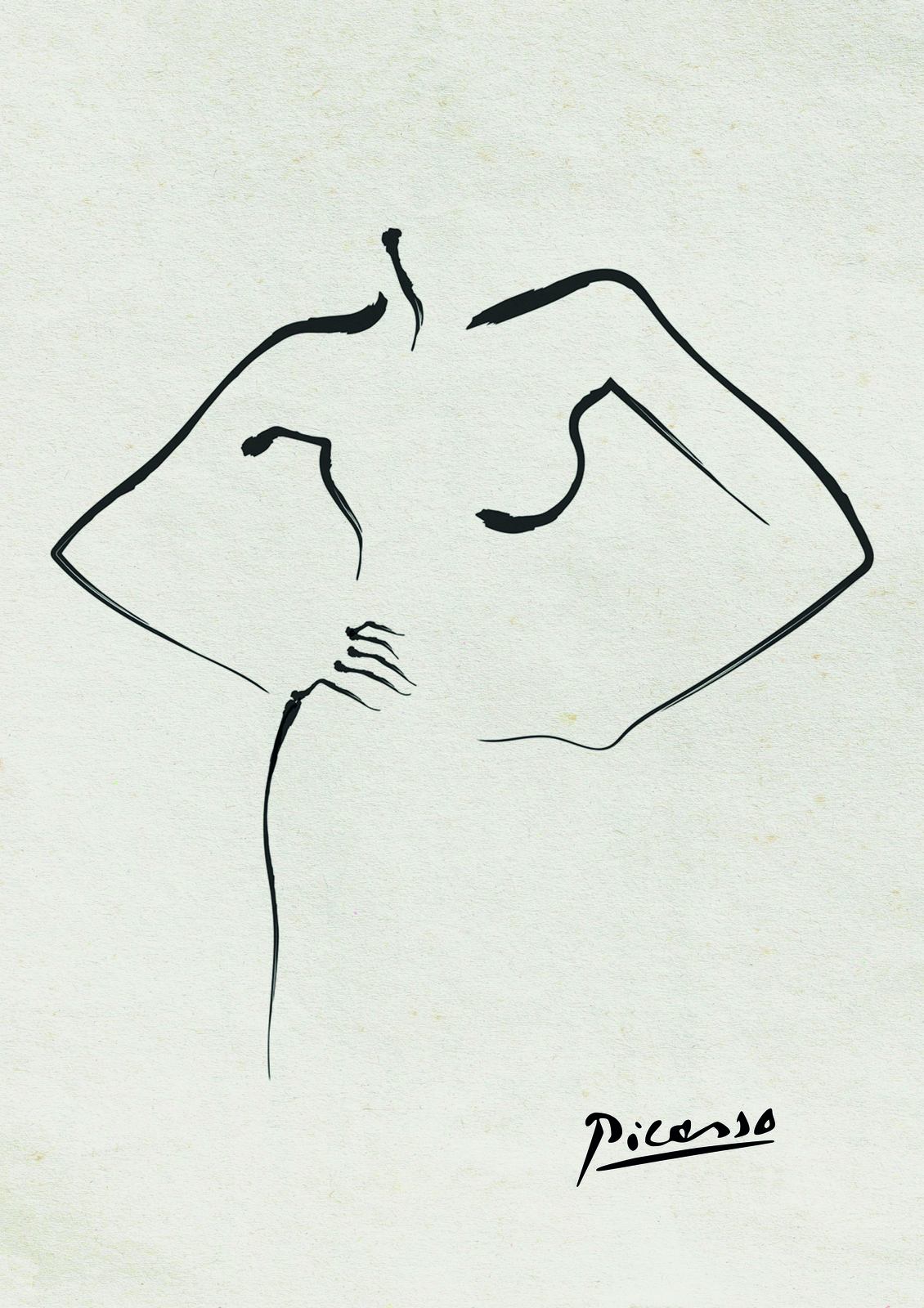 Poster - Picasso Line Drawing