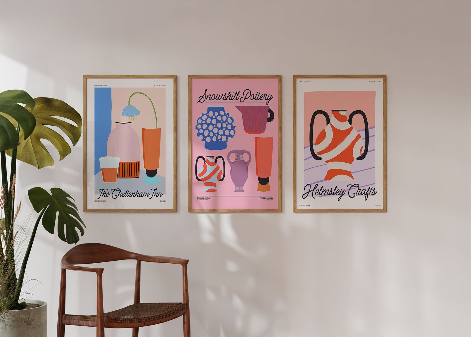 Poster - Retro Pottery / Set of 3