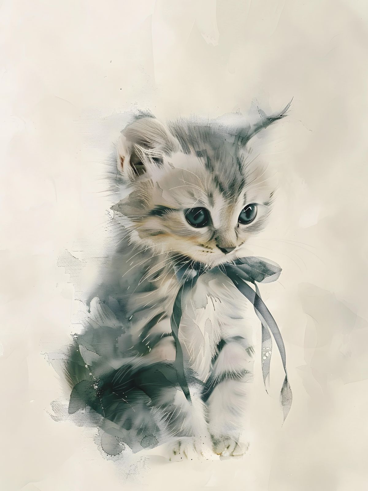 Poster - Kitten with Ribbon