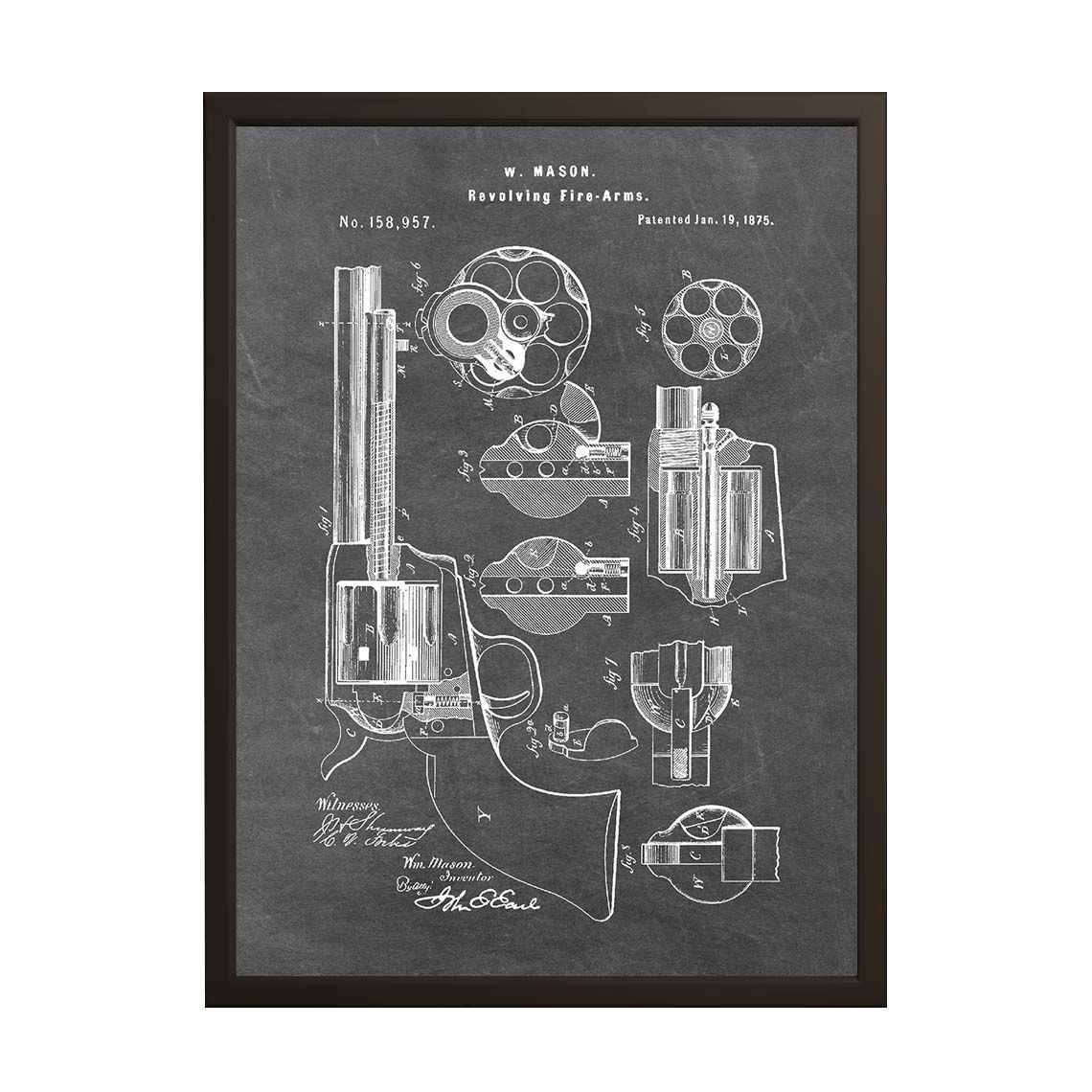 Patent Drawing Poster - Revolving Fire-Arms