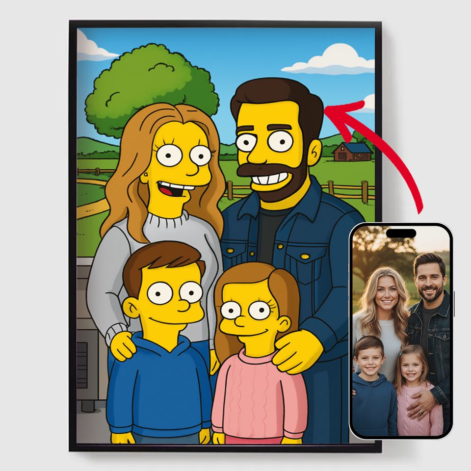Personalised Poster – Yellow Cartoon Sitcom Style – AI Poster