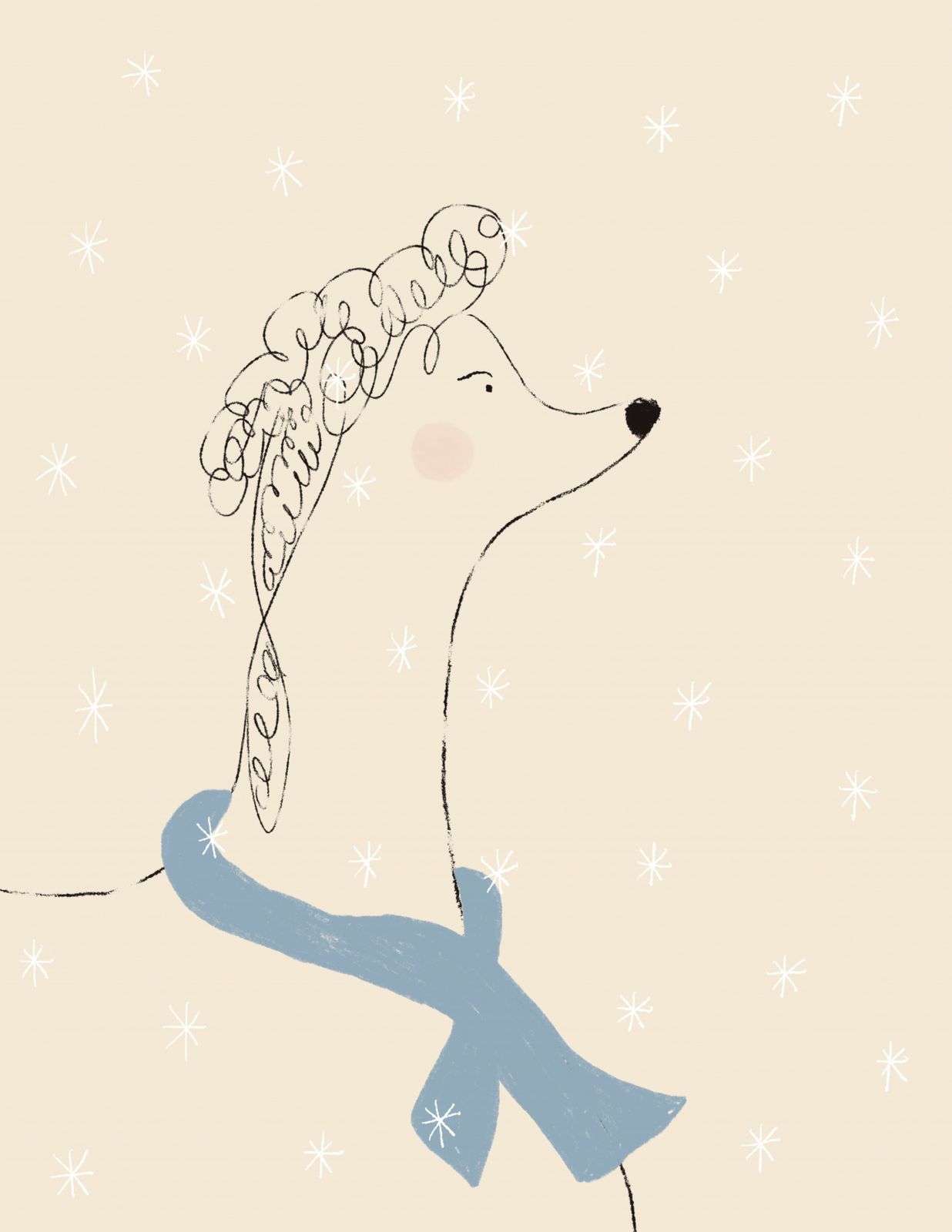 Poster - Dog with Scarf