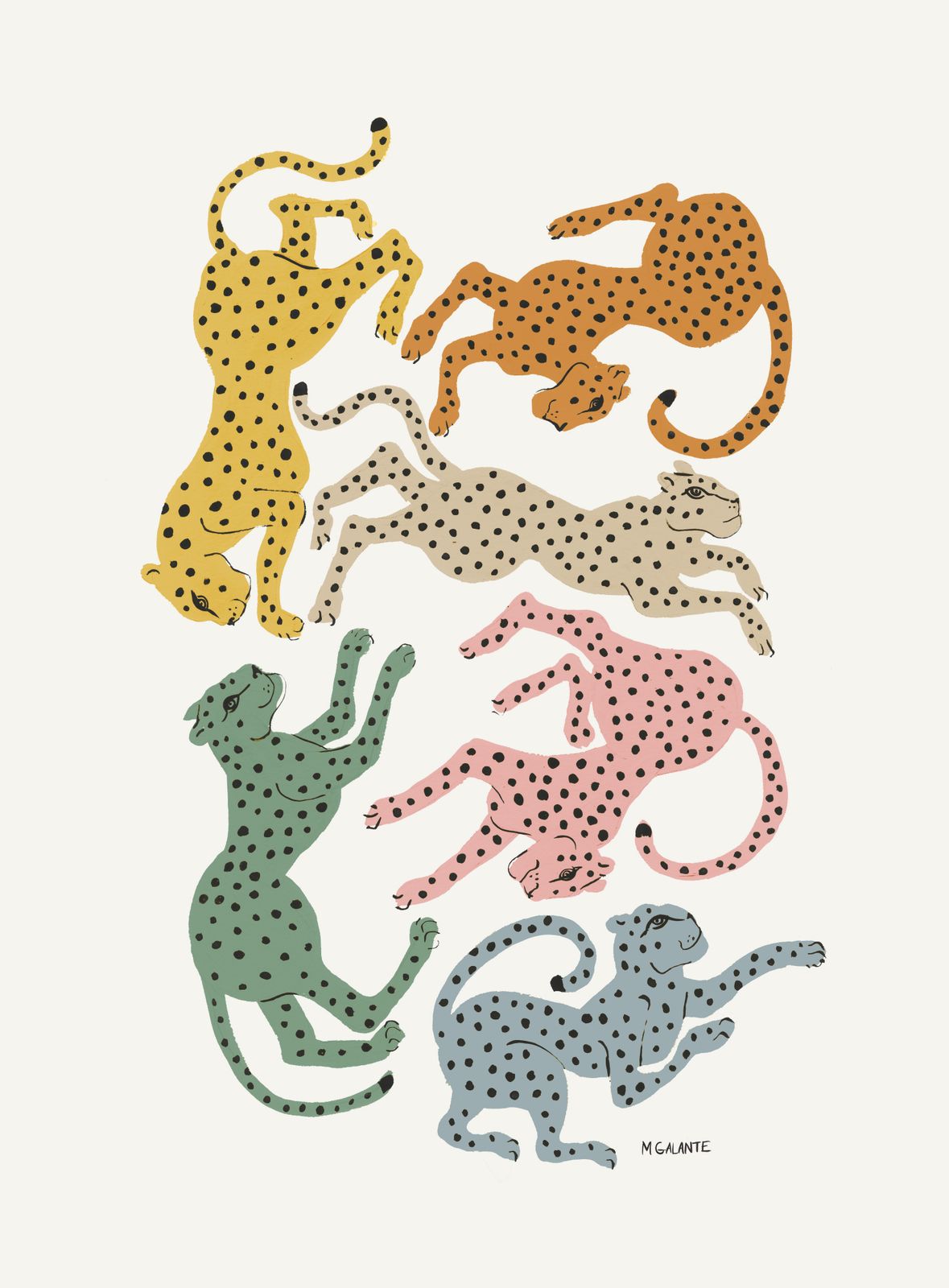 Poster - Colorful Cheetahs