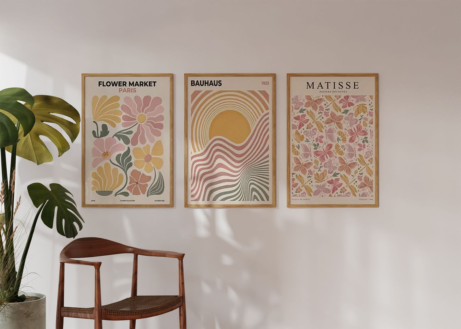 Poster - Bauhaus and Flower Market / Set of 3