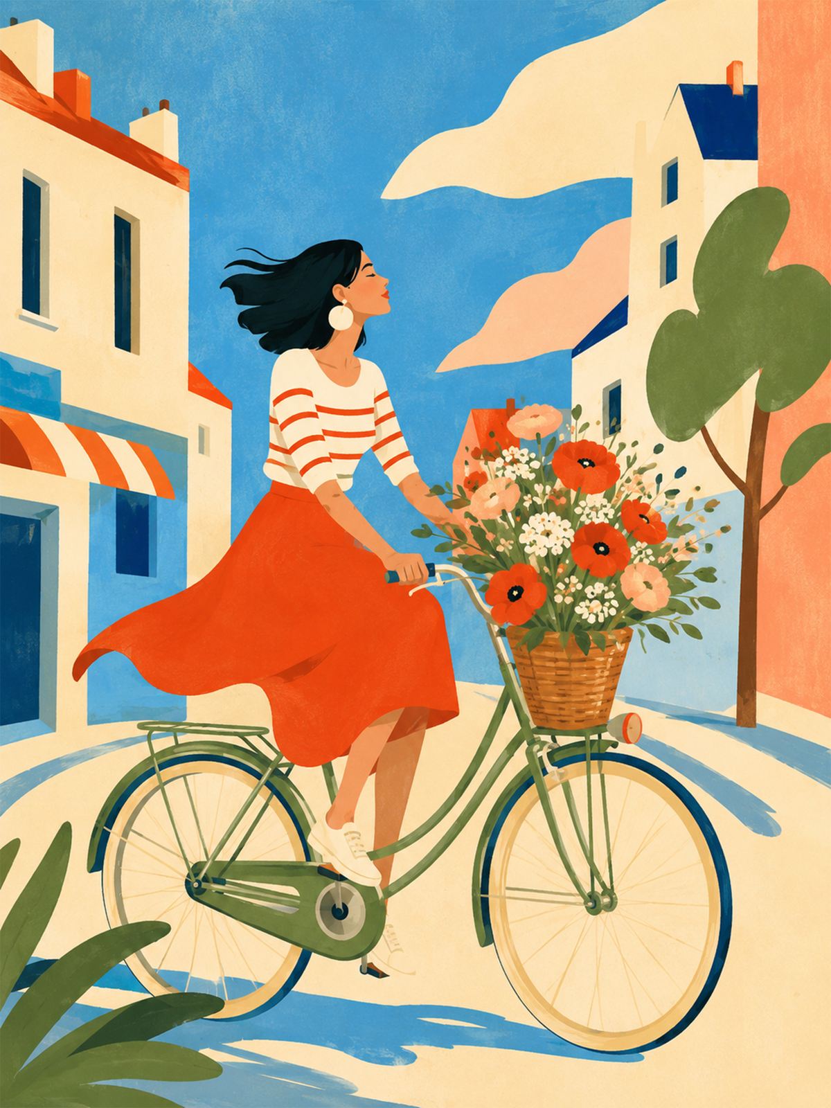 Poster - Lady on Bicycle