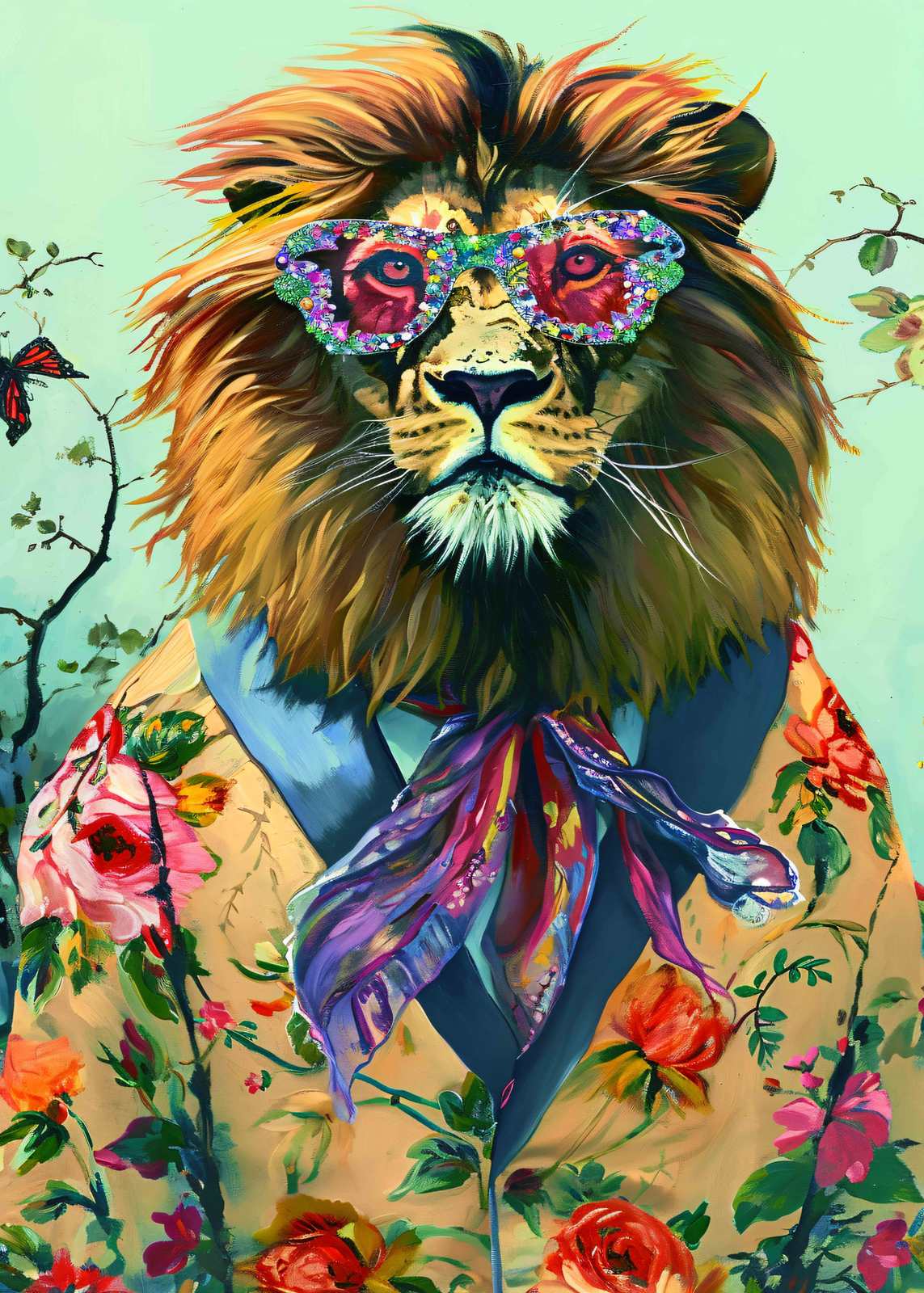 Poster - Lion with Sunglasses