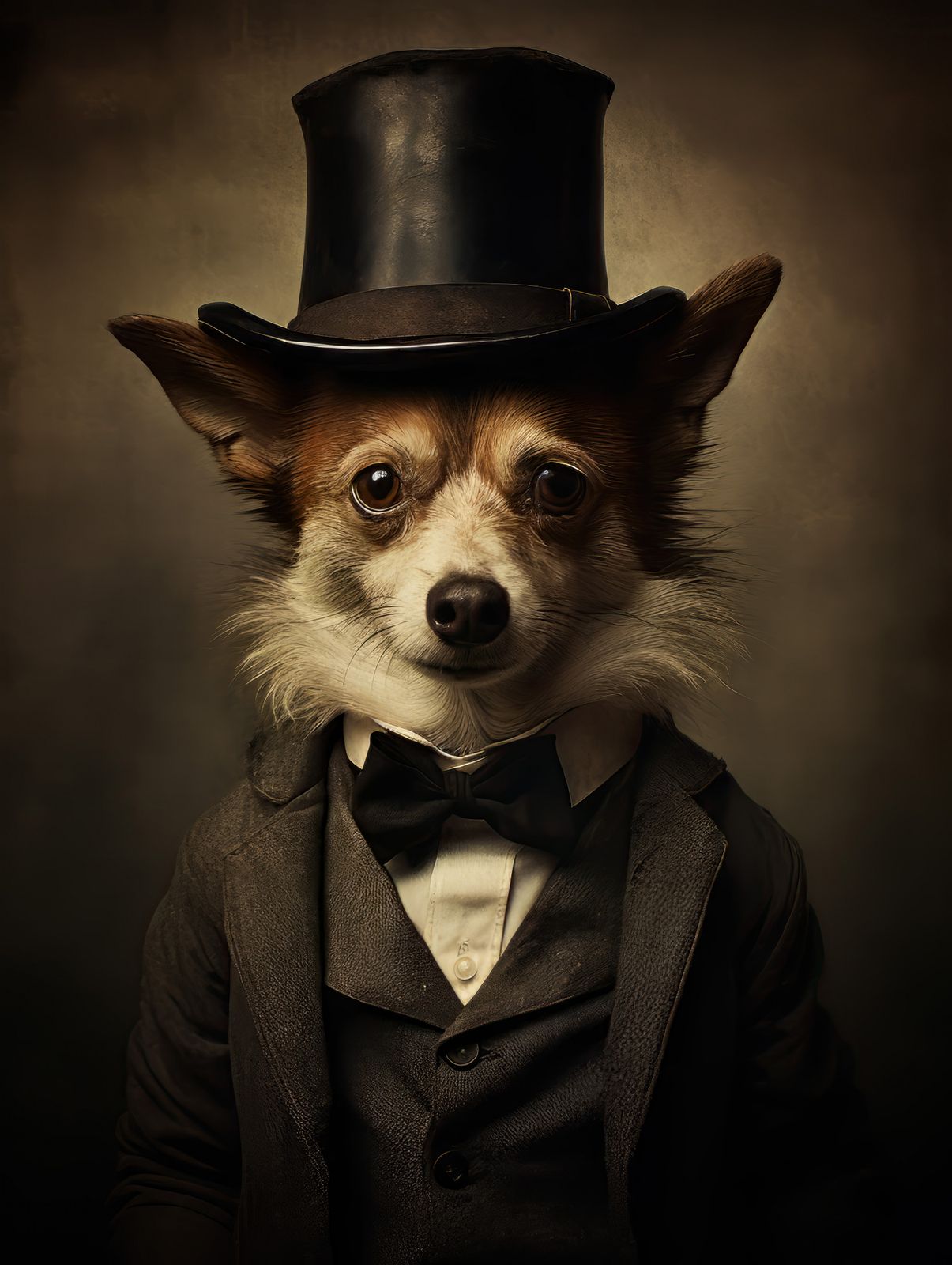 Poster - Elegant Canine in Top Hat