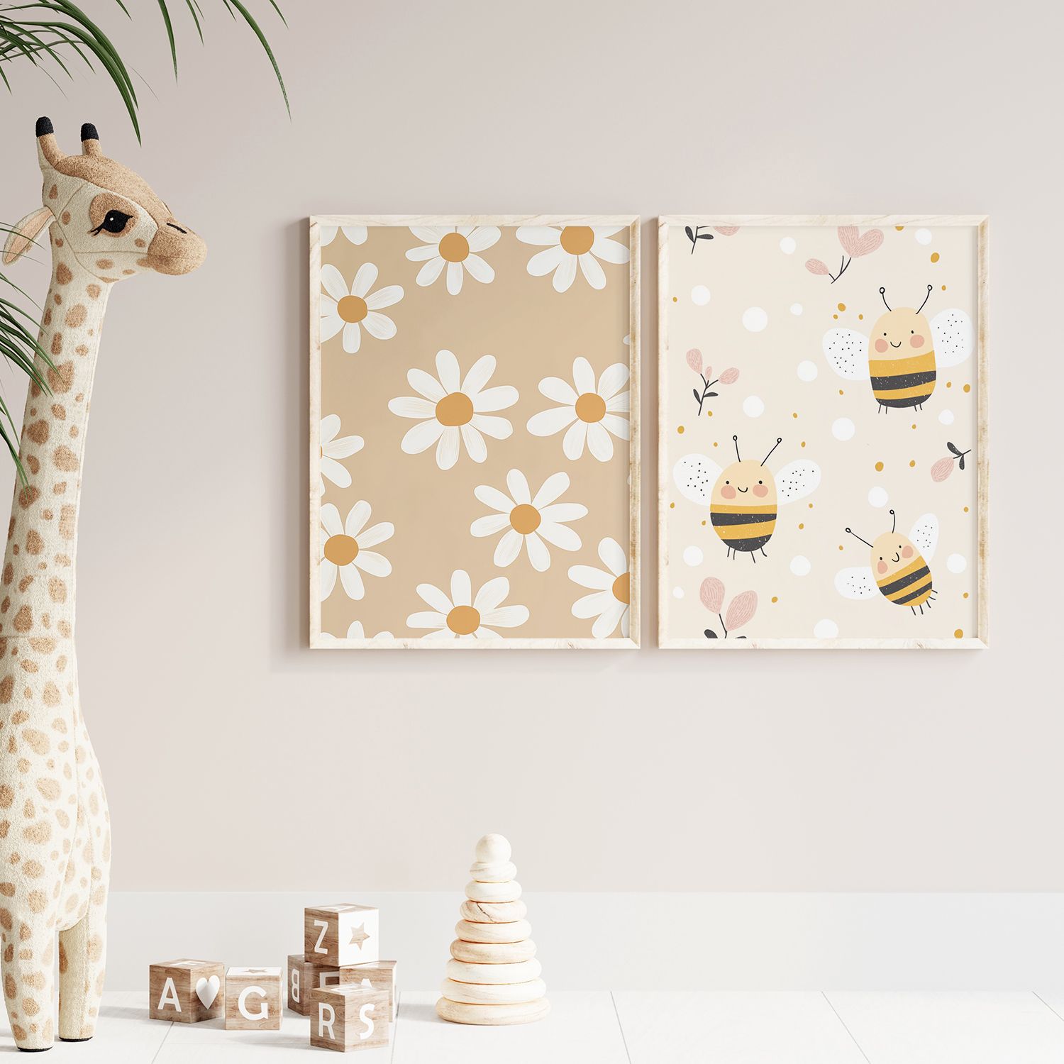 Poster - Daisy and Bee Design / Set of 2