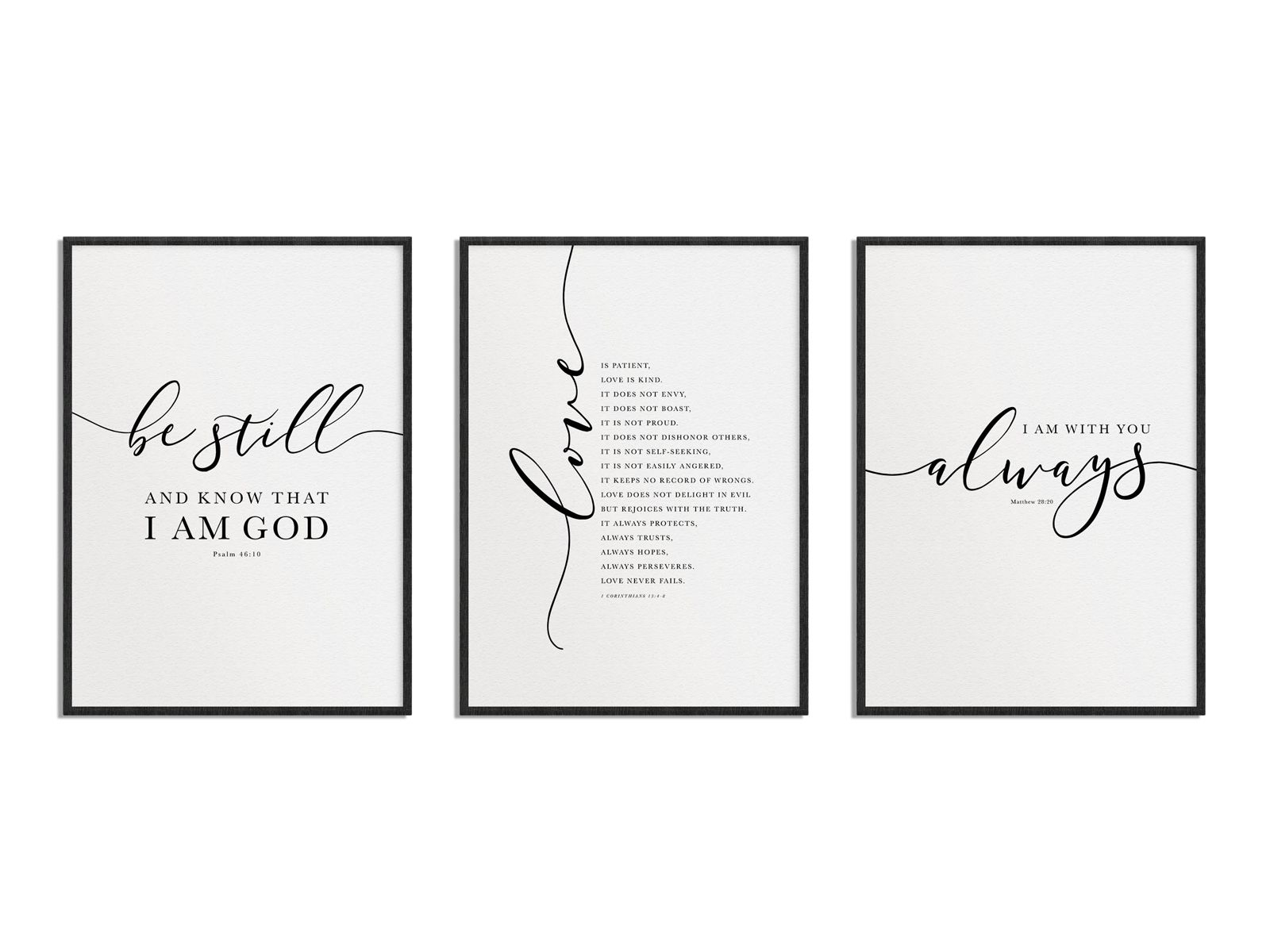 Inspirational Bible Verses Poster - Set of 3