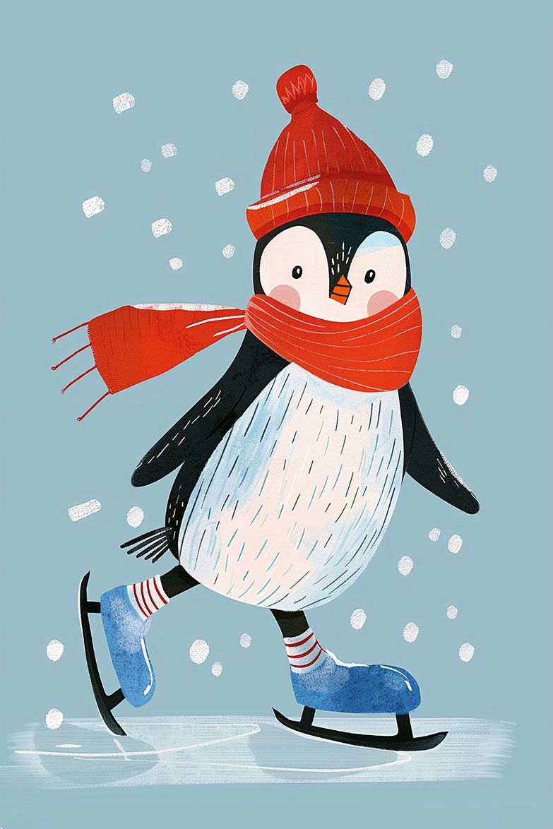 Poster - Skating Penguin