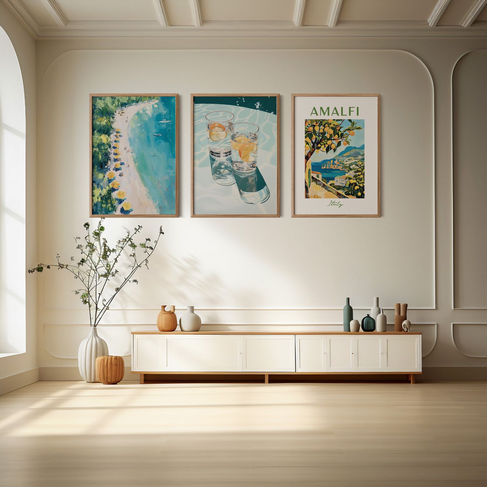 Poster - Beach and Citrus Reflections / Set of 3