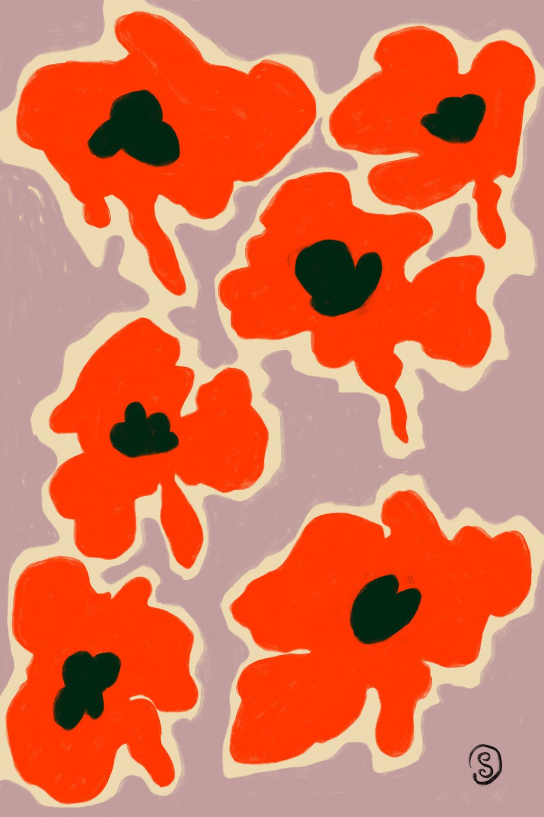 Poster - Abstract Poppies
