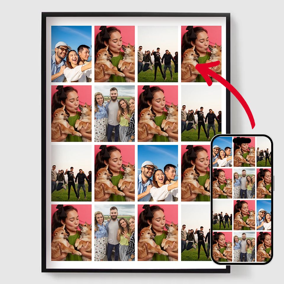 Personalised Posters – Upload your own images – 16 Photos Vertical