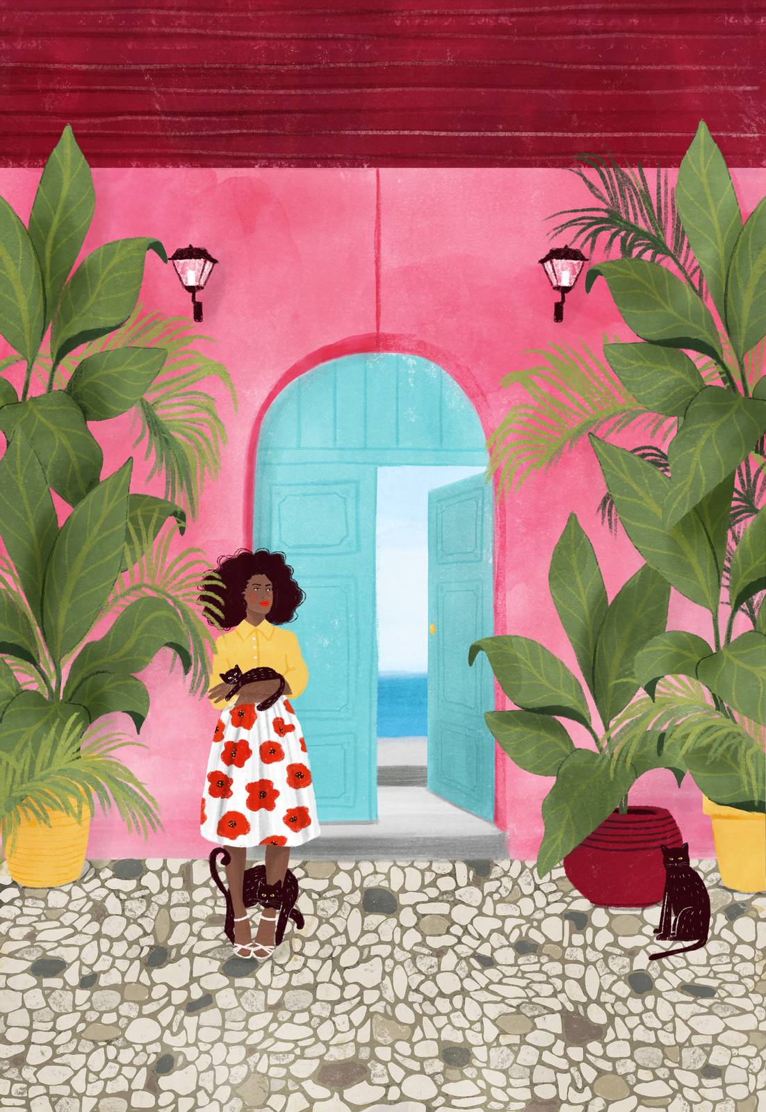 Poster - Woman in Tropical Garden