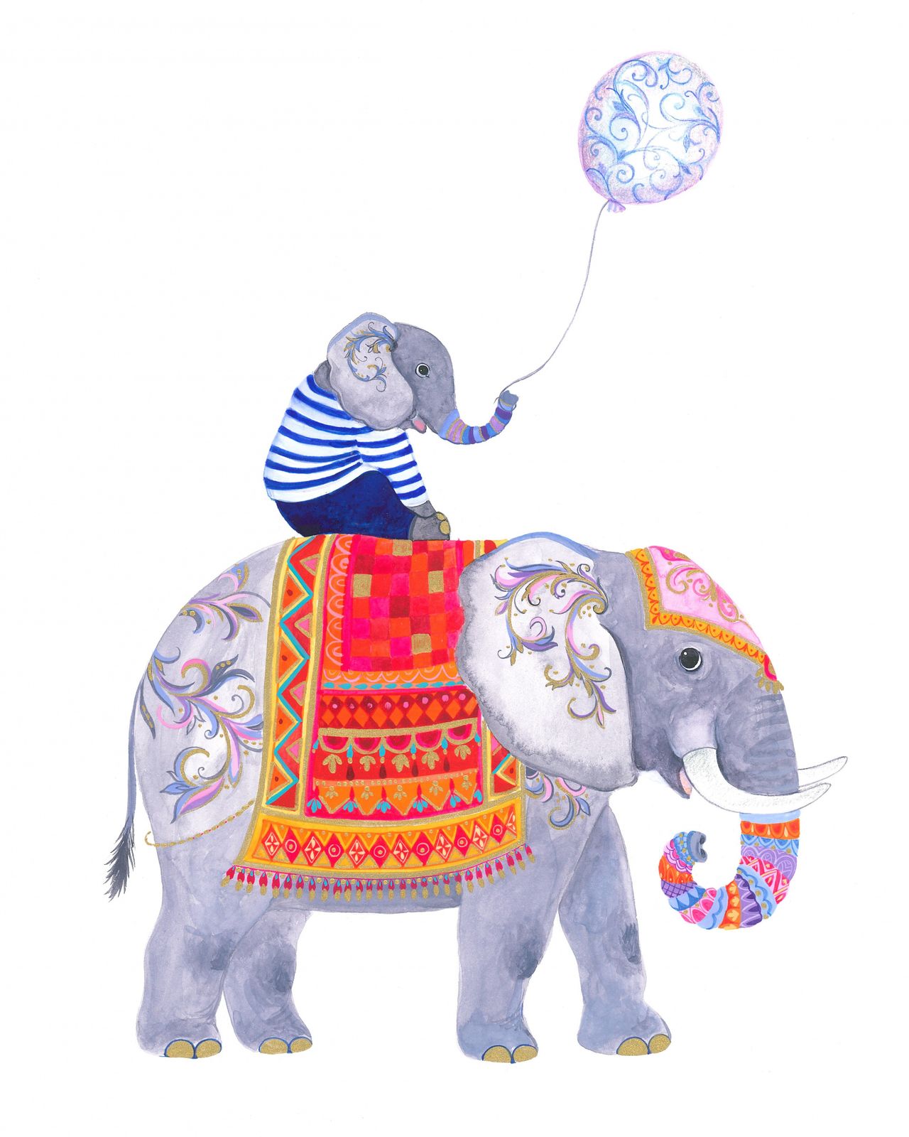 Poster - Elephant with Balloon