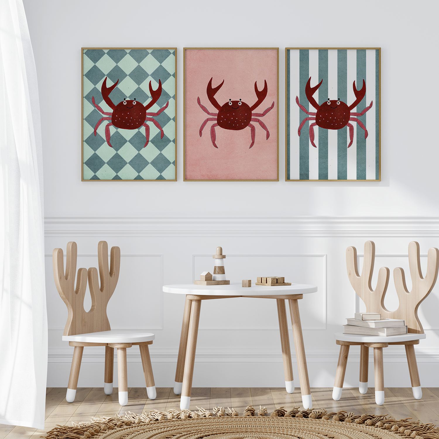 Poster - Playful Crab Set of 3