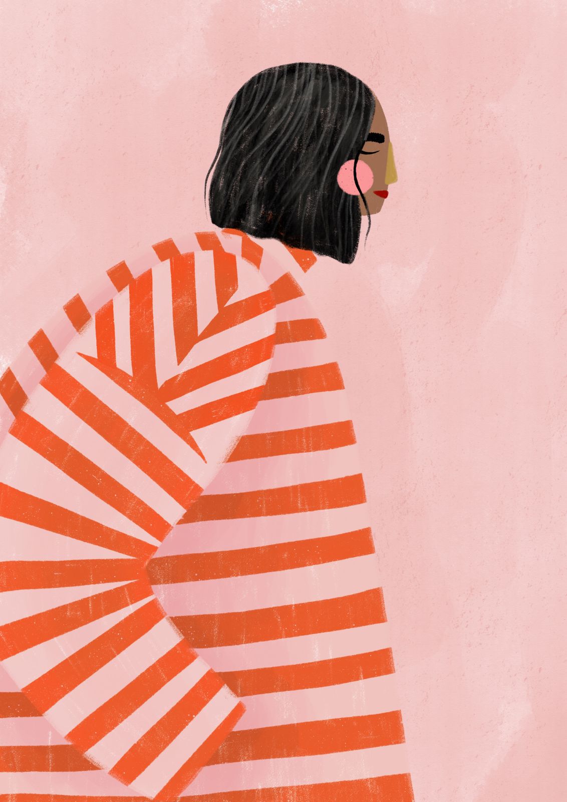 Poster - Woman in Striped Coat