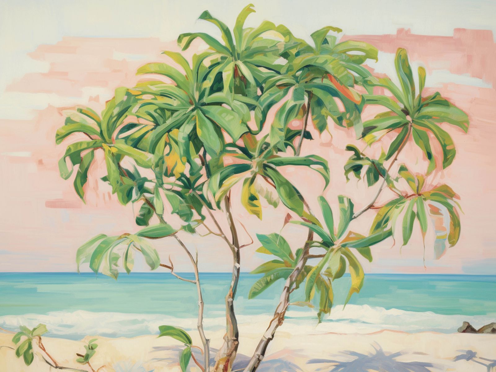 Poster - Beachside Palm Illustration