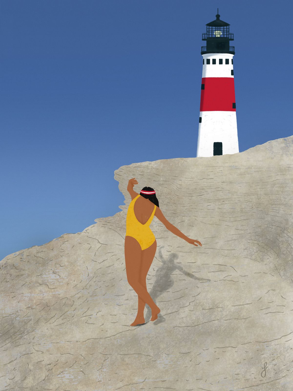 Poster - Woman and Lighthouse