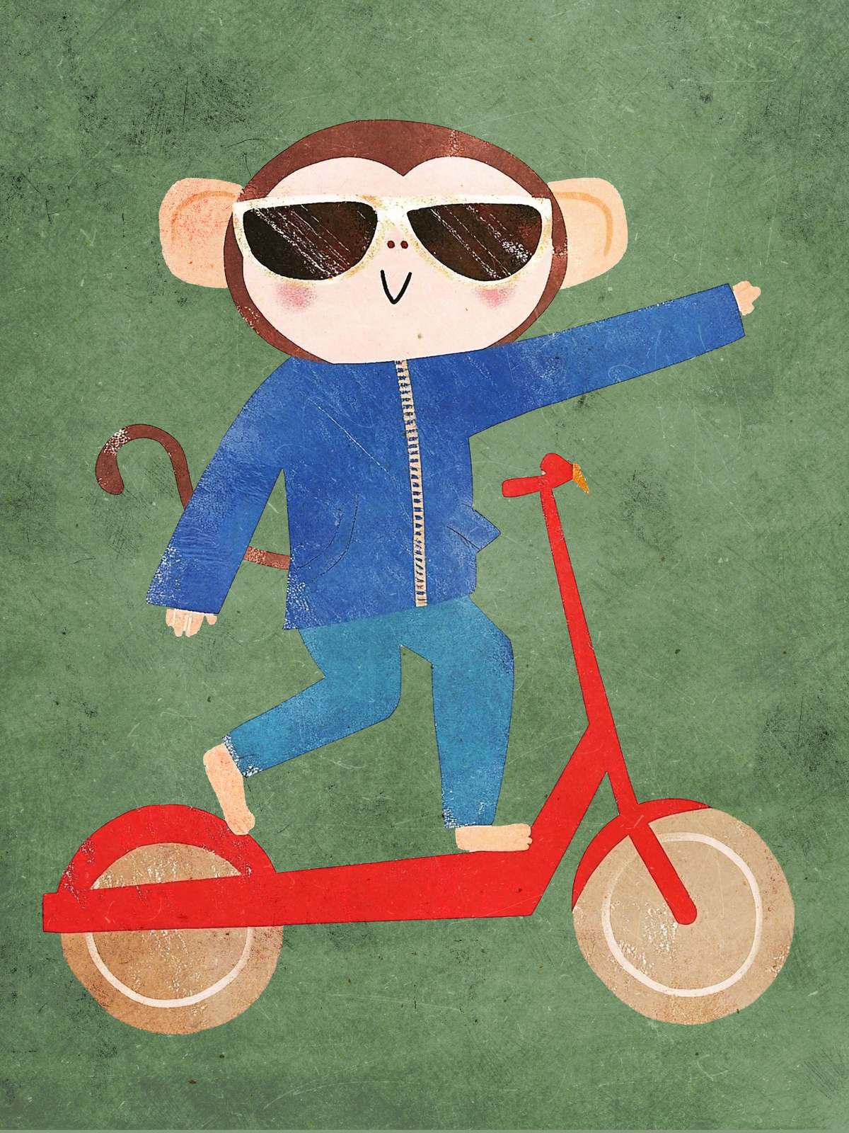 Poster - Cool Scooter Monkey