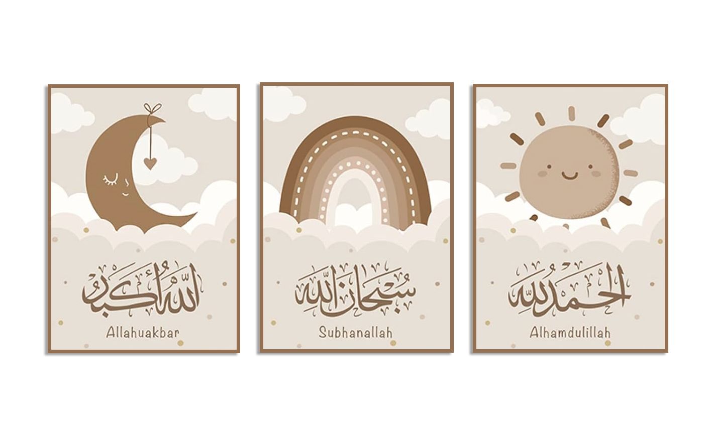 Moon Rainbow Sun Poster Set - Set of 3