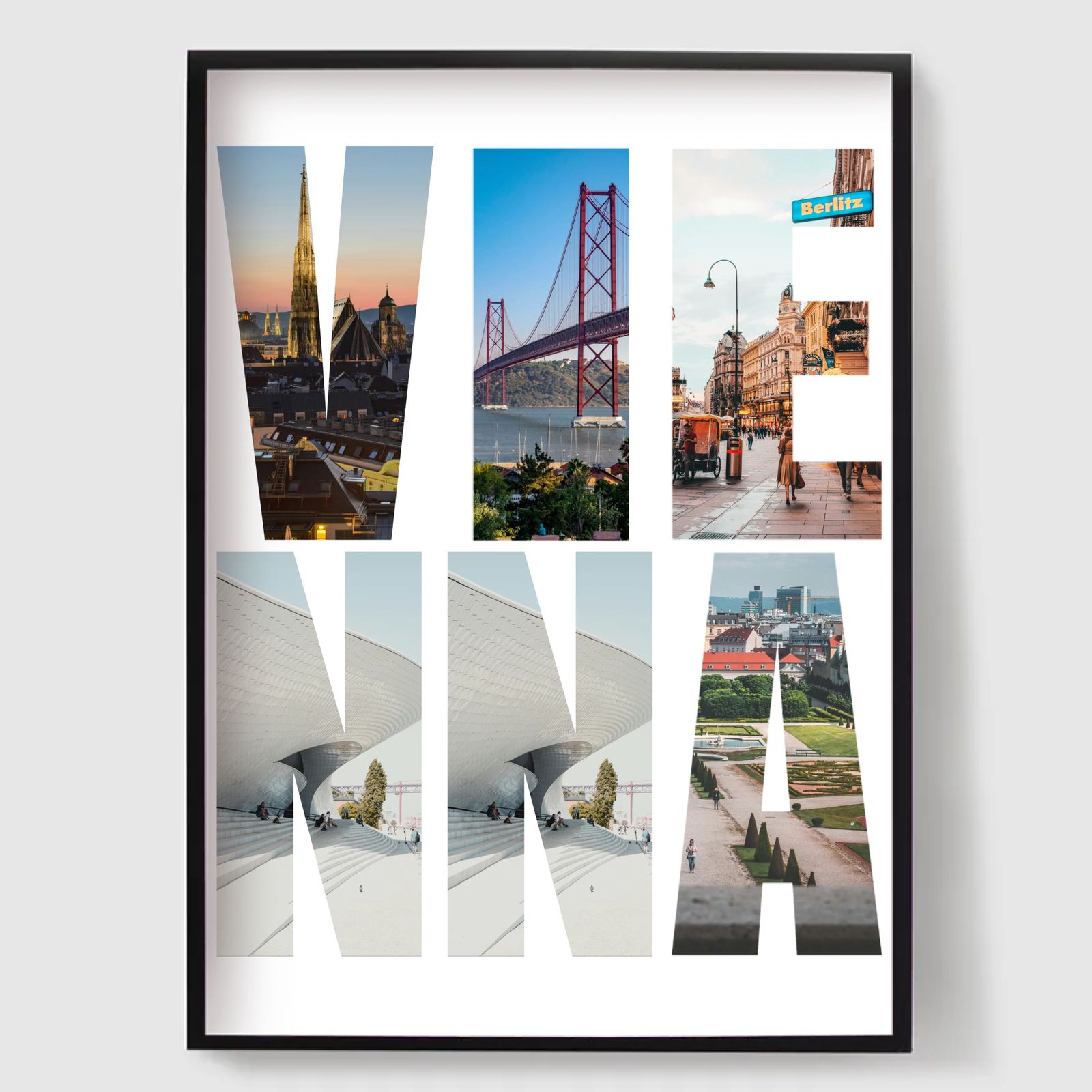 Personalised Poster - Destination Name Photo Upload - Vienna